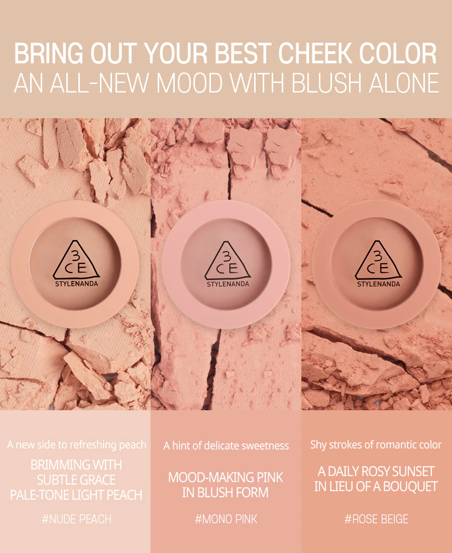 3CE Stylenanda Face Blush #Rose Beige - Image 6
