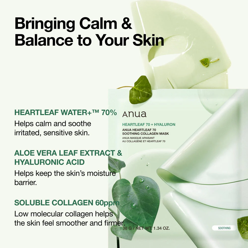 Anua Heartleaf 70 Soothing Collagen Mask 1Pc - Image 3