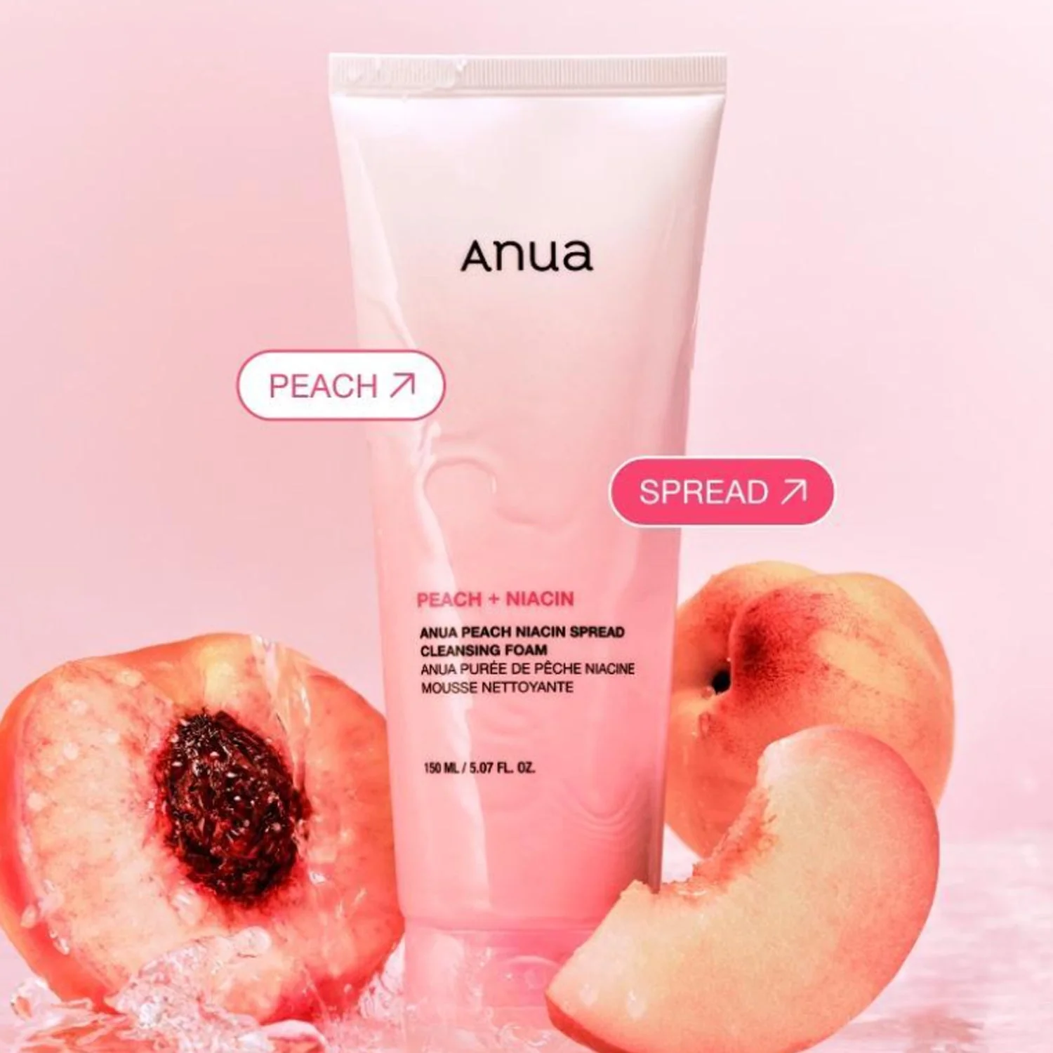 Anua Peach Niacin Spread Cleansing Foam 150ml - Image 4