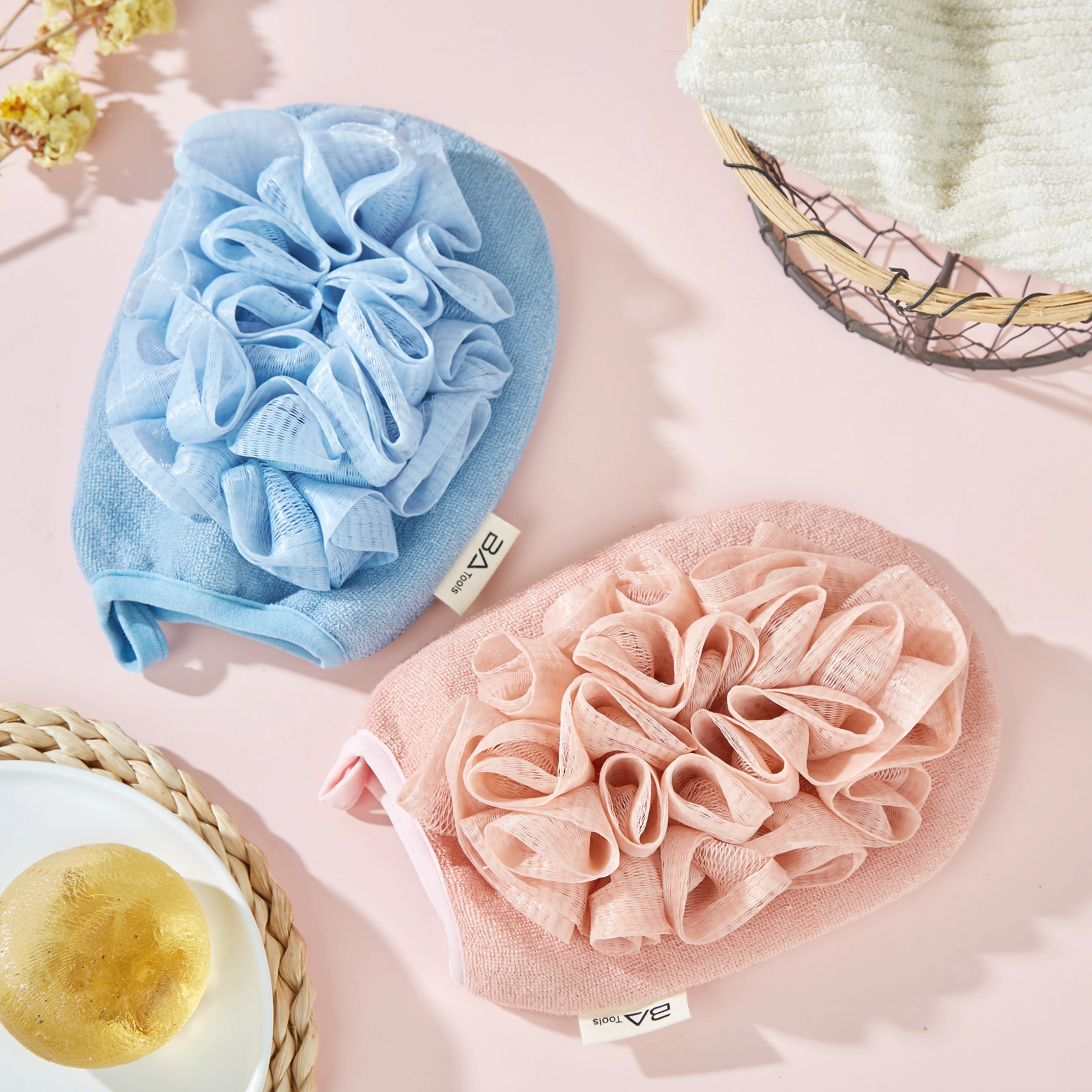 BA Tools Bath Flower Bath Ball With Exfoliating - Image 3