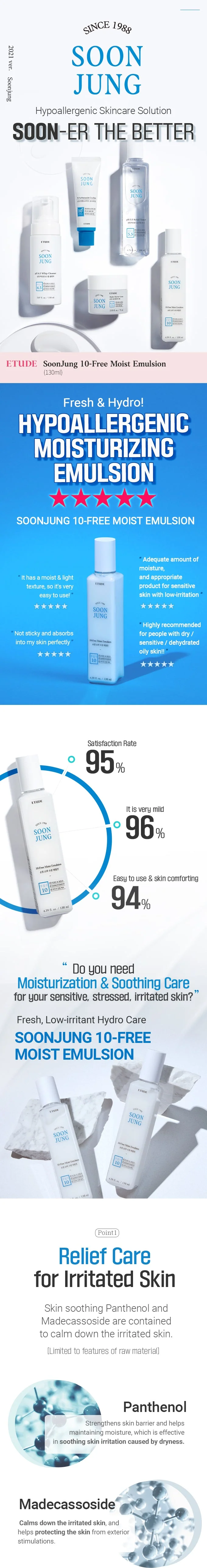 Etude House Soon Jung 10-Free Moist Emulsion 130ml N - Image 2