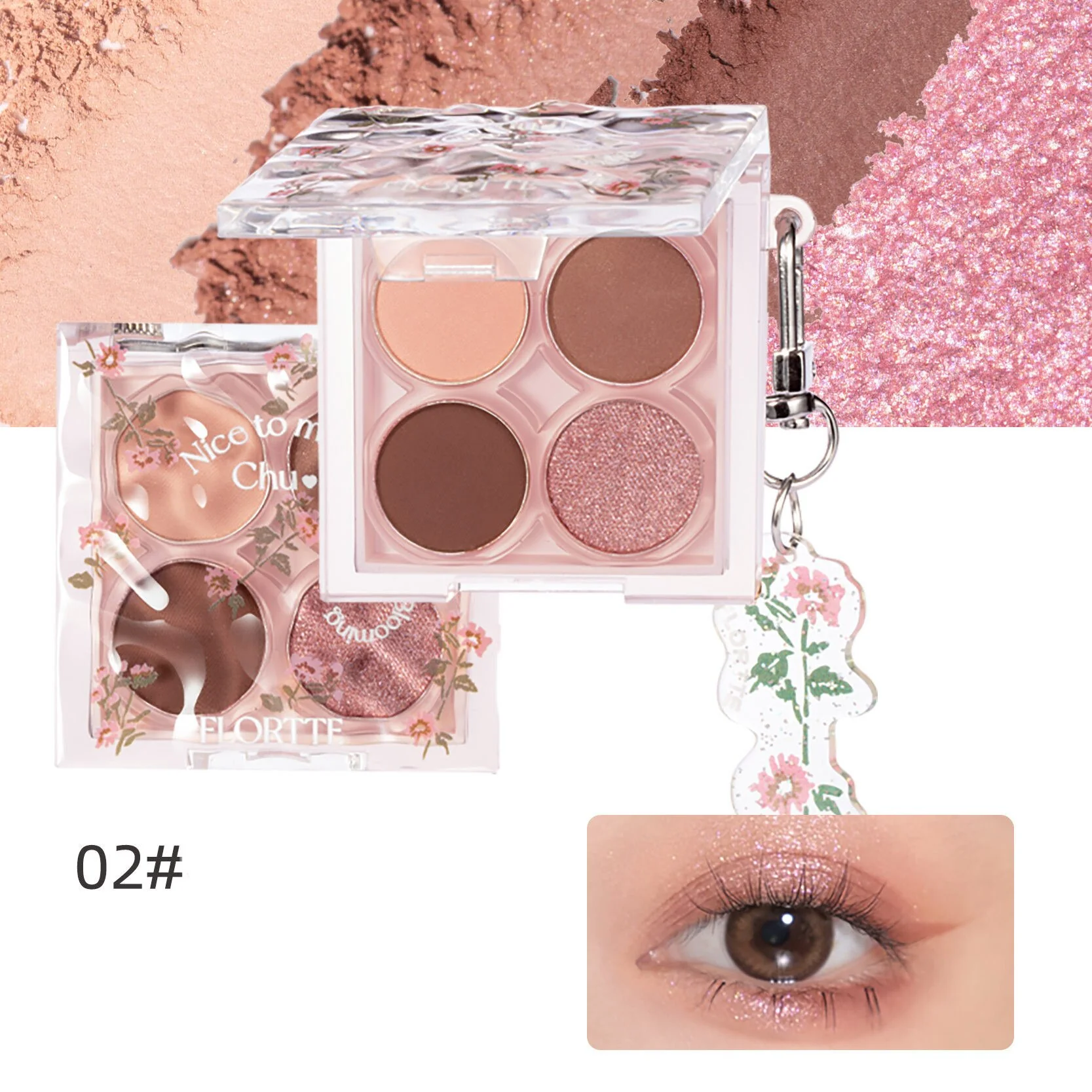 Flortte Nice to Meet Chu 4-color Eyeshadow Palette 4g - Image 11