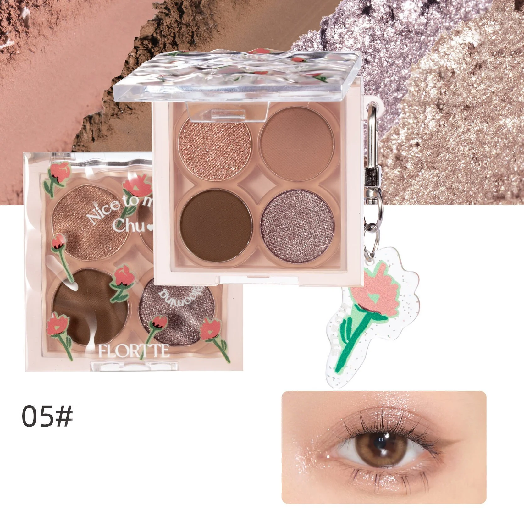 Flortte Nice to Meet Chu 4-color Eyeshadow Palette 4g - Image 14