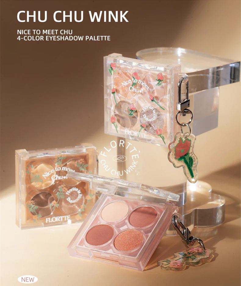 Flortte Nice to Meet Chu 4-color Eyeshadow Palette 4g - Image 2