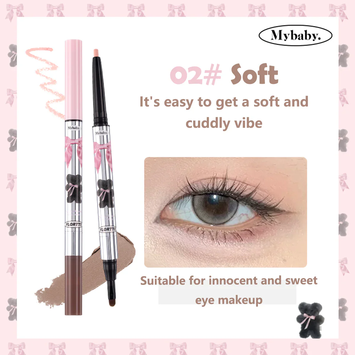 Flortte Peng Peng Princess Double-Headed Lying Silkworm Pen - Image 5