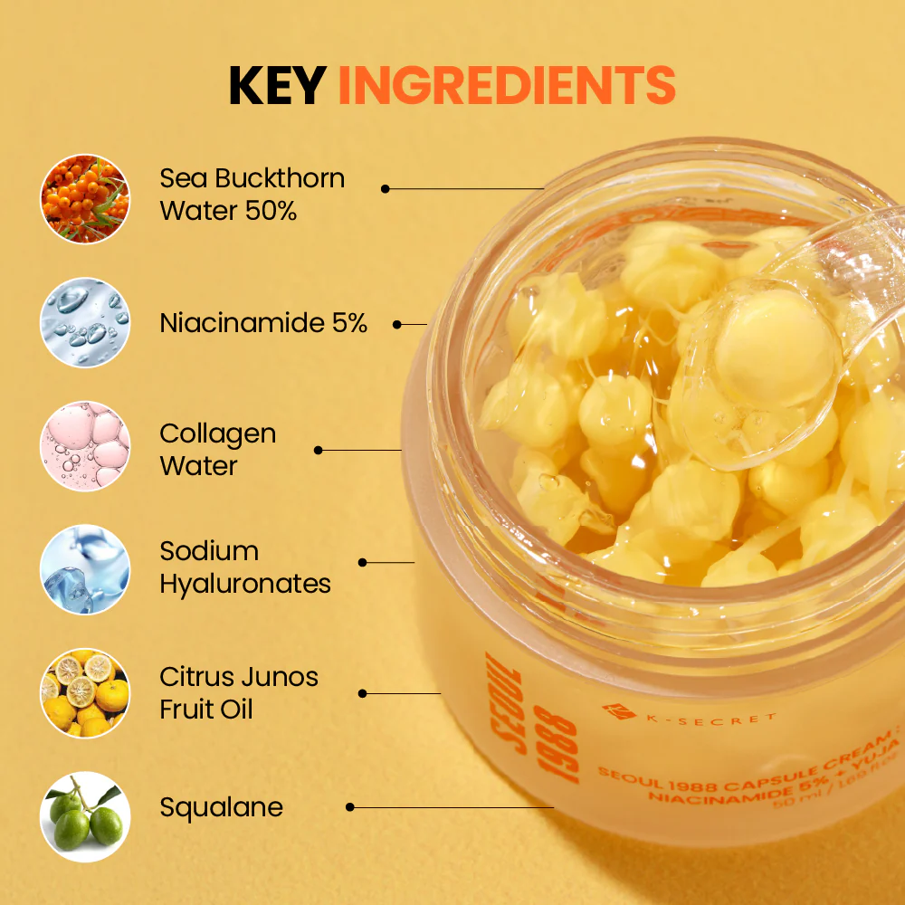 K-Secret Seoul 1988 Capsule Cream : Niacinamide 5% + Yuja 50ml - Image 5