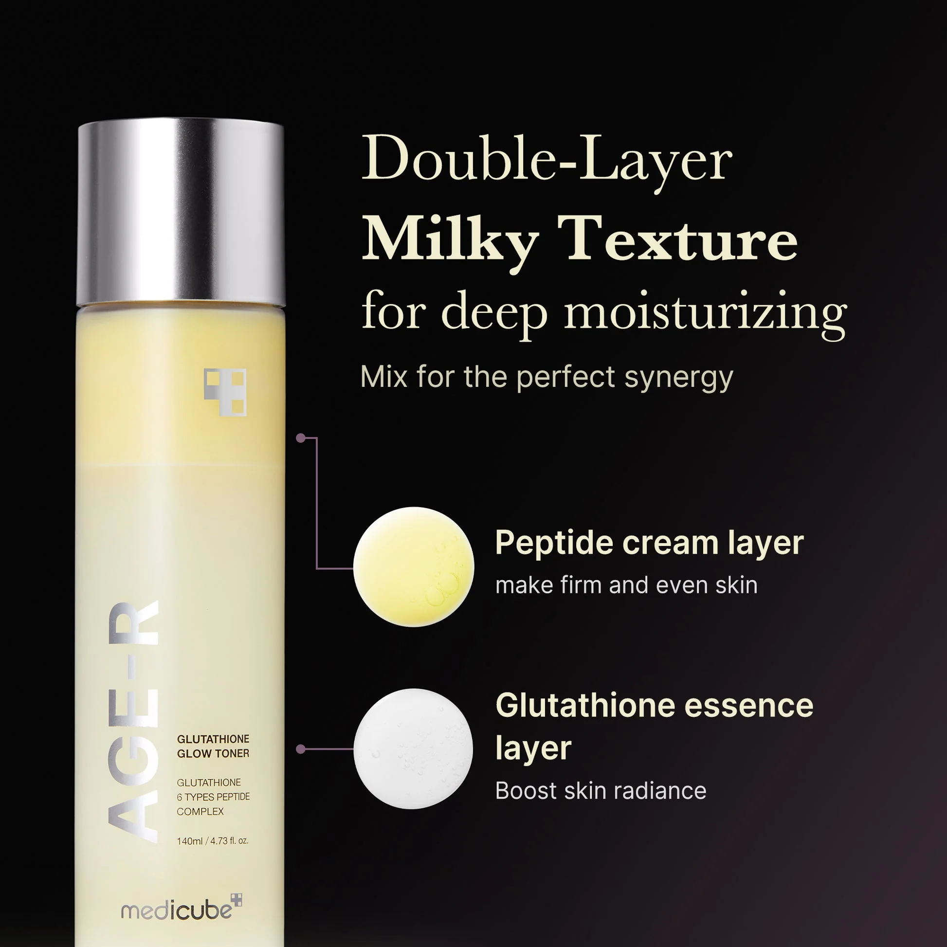 Medicube Age-R Glutathione Glow Toner 140ml - Image 3