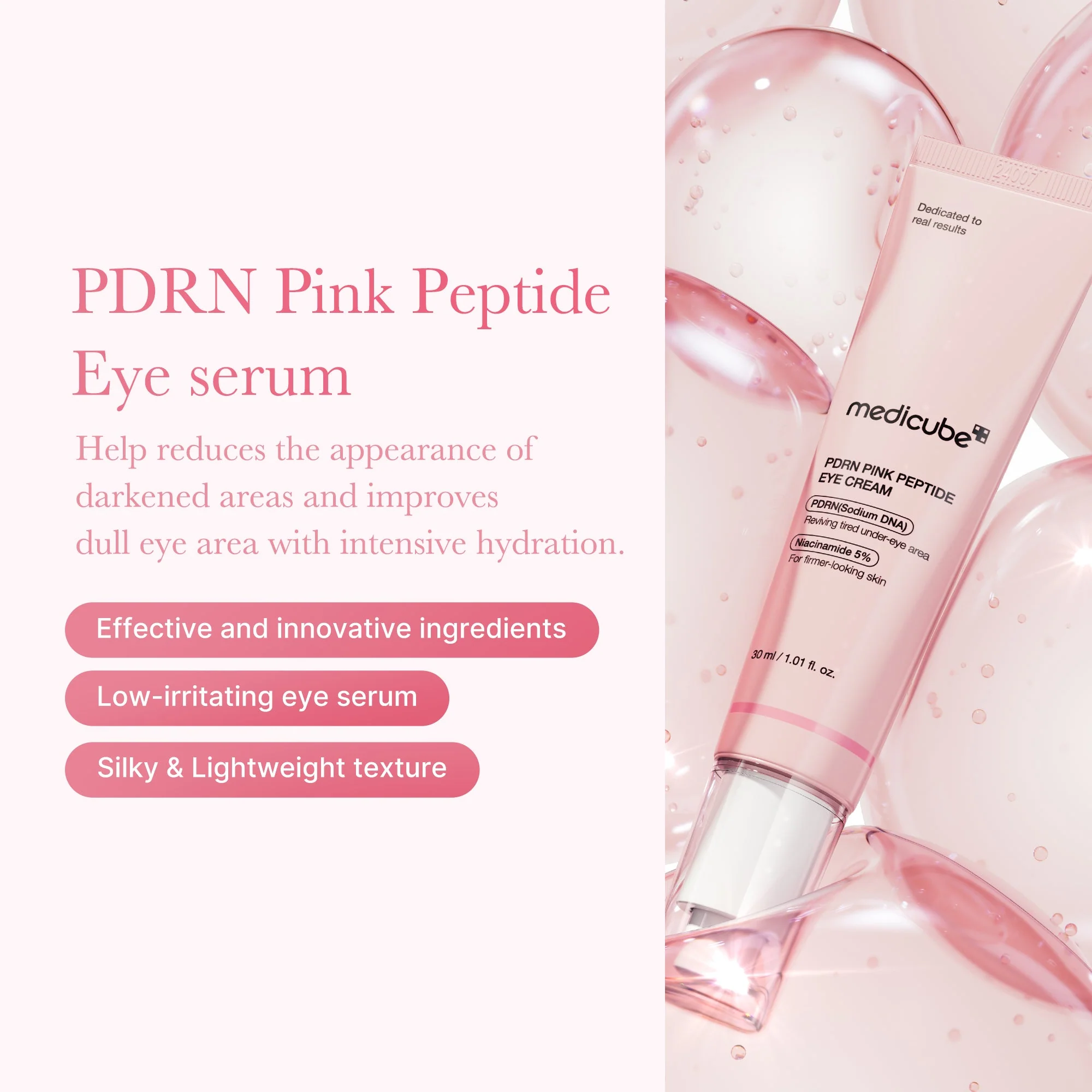 Medicube PDRN Pink Peptide Eye Serum 30ml - Image 3