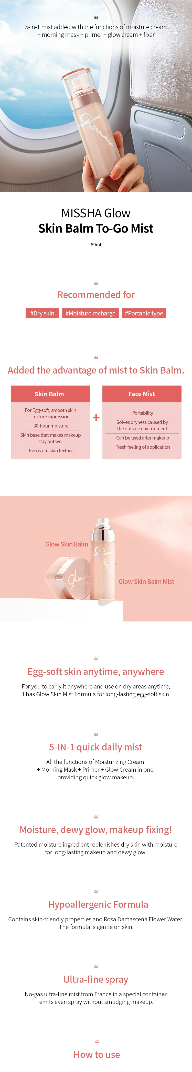 Missha Glow Skin Balm to Go Mist 80ml - Image 4
