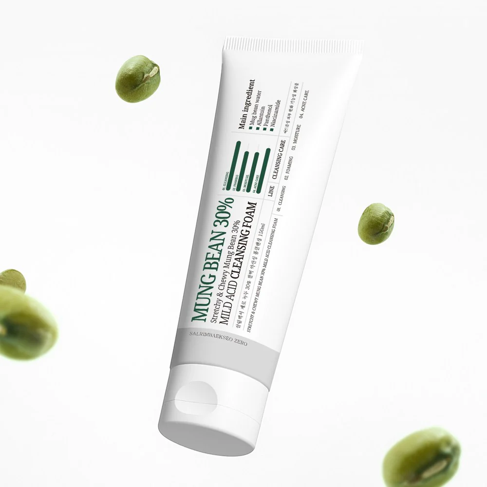 Salrim Baekseo Mung Bean 30% Mild Acid Cleansing Foam 150ml - Image 4