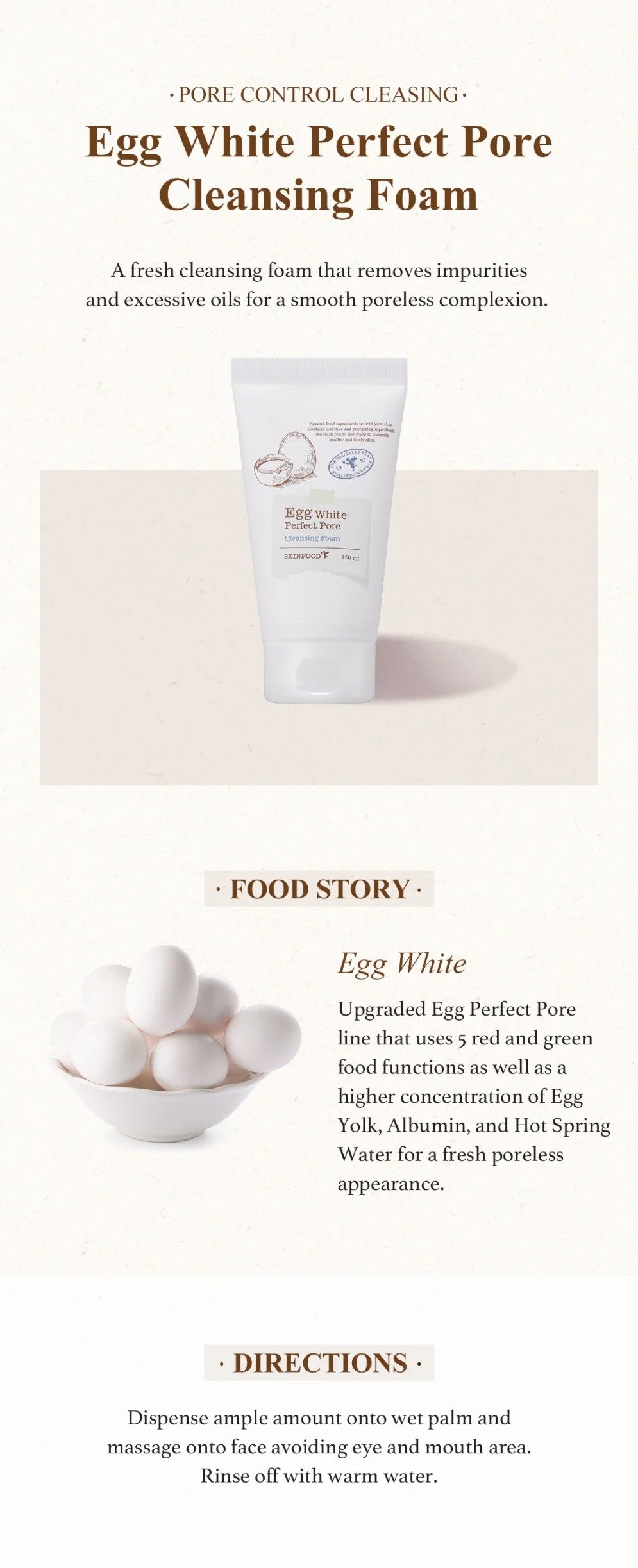 Skinfood Egg White Perfect Pore Cleansing Foam 150ml - Image 3