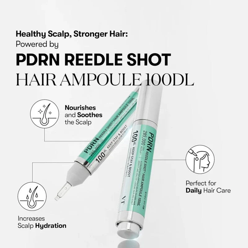 VT Cosmetics PDRN Reedle Shot Hair Ampoule 100dL 15ml - Image 5